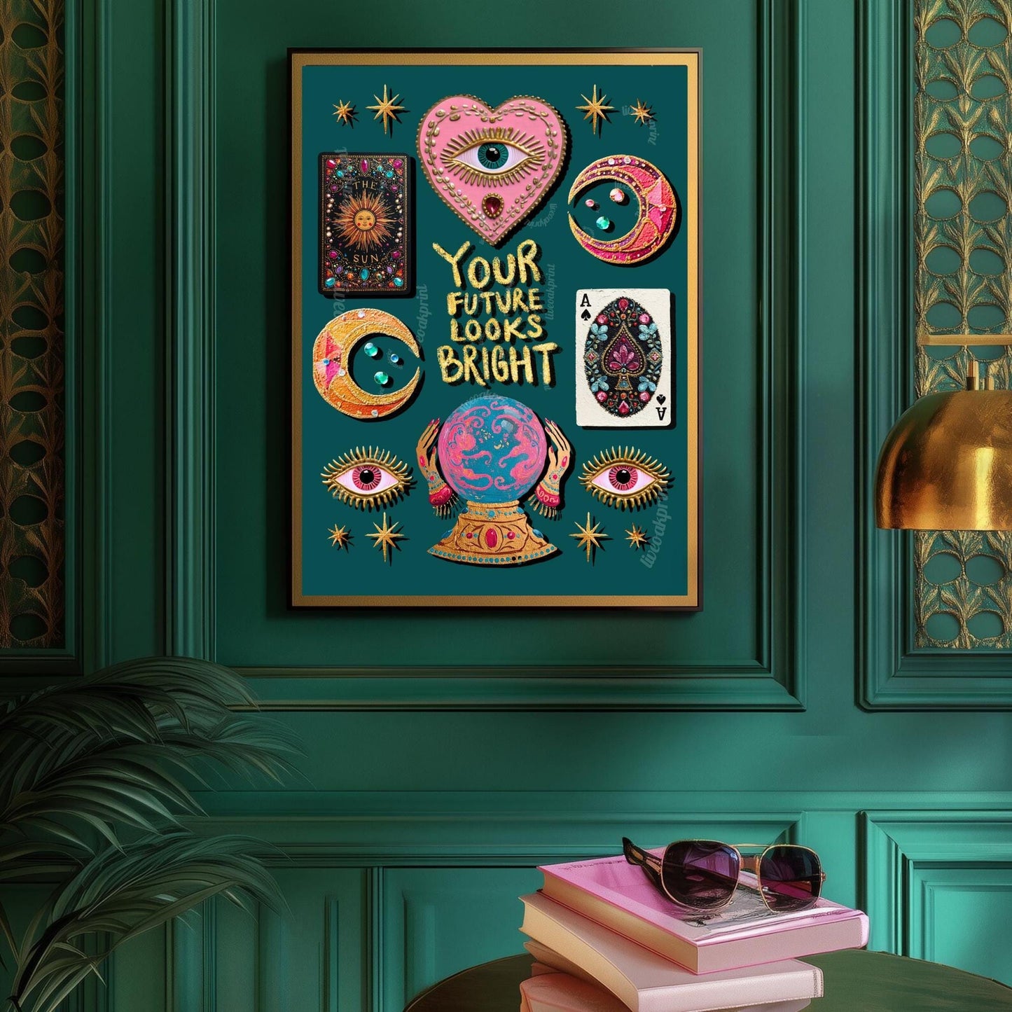 Your Future Looks Bright – Surrealist Wall Art Witchy Wall Decor Fortune Telling Print Eye Wall Art Witchy Wall Decor Inspirational Quote