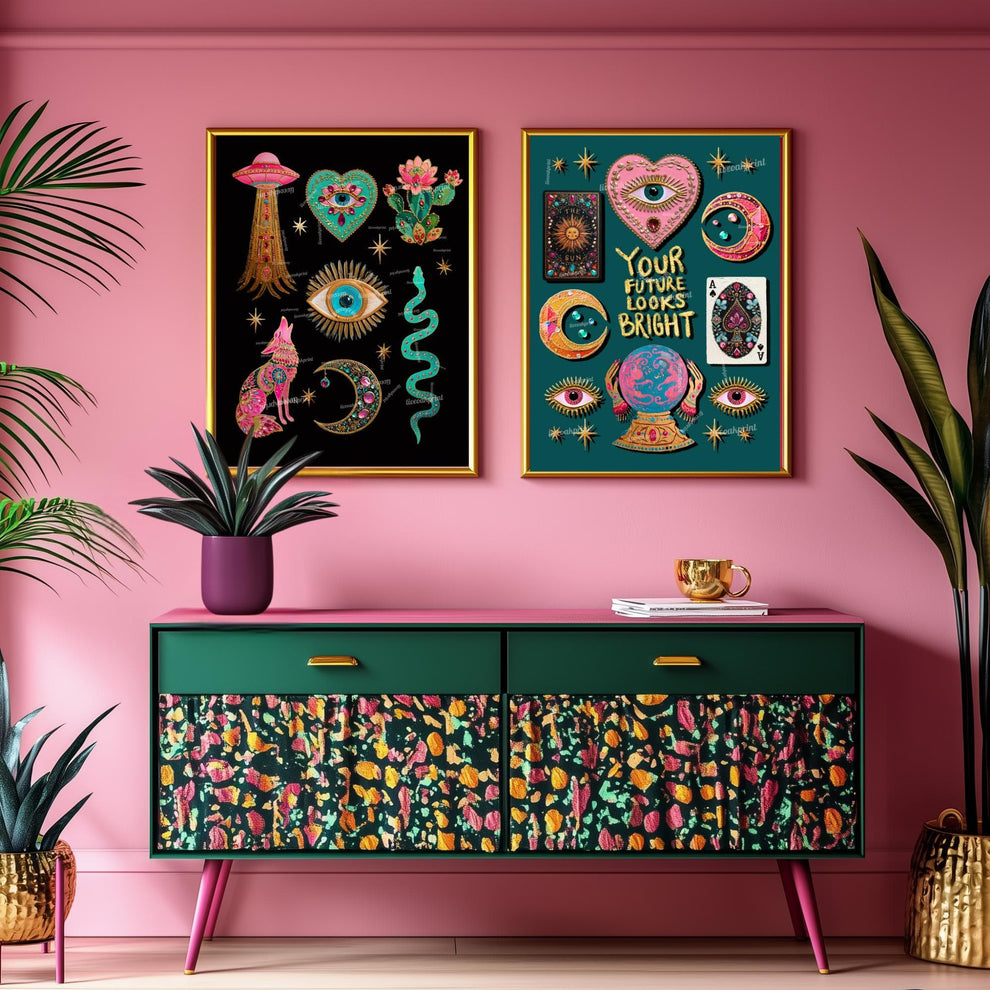 Your Future Looks Bright – Surrealist Wall Art Witchy Wall Decor Fortune Telling Print Eye Wall Art Witchy Wall Decor Inspirational Quote