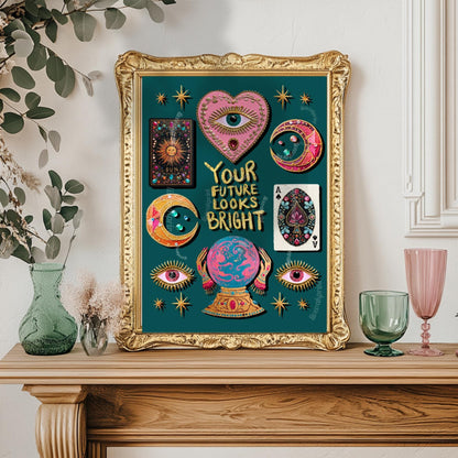 Your Future Looks Bright – Surrealist Wall Art Witchy Wall Decor Fortune Telling Print Eye Wall Art Witchy Wall Decor Inspirational Quote