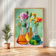 Science and Flowers Wall Art – Colorful Beaker & Blossom Print for STEM Decor, Teacher Gift, or Botanical Lab Aesthetic