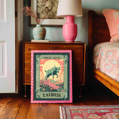 Taurus Tarot Print – Taurus Gift, Taurus Art Print Zodiac Wall Art Astrology Decor Earth Sign Wall Print April Birthday Gift Taurus Decor