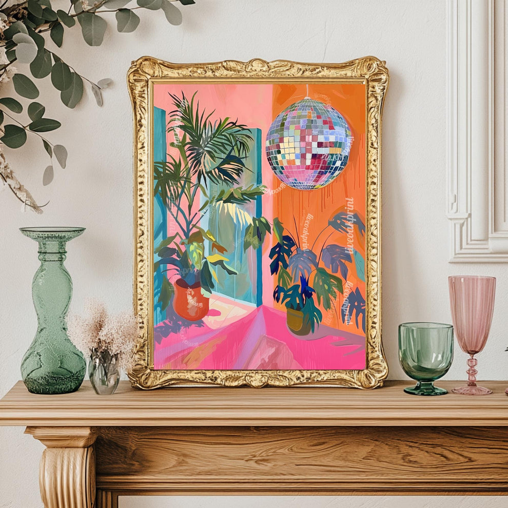 1970s Retro Inspired Disco Interior Print