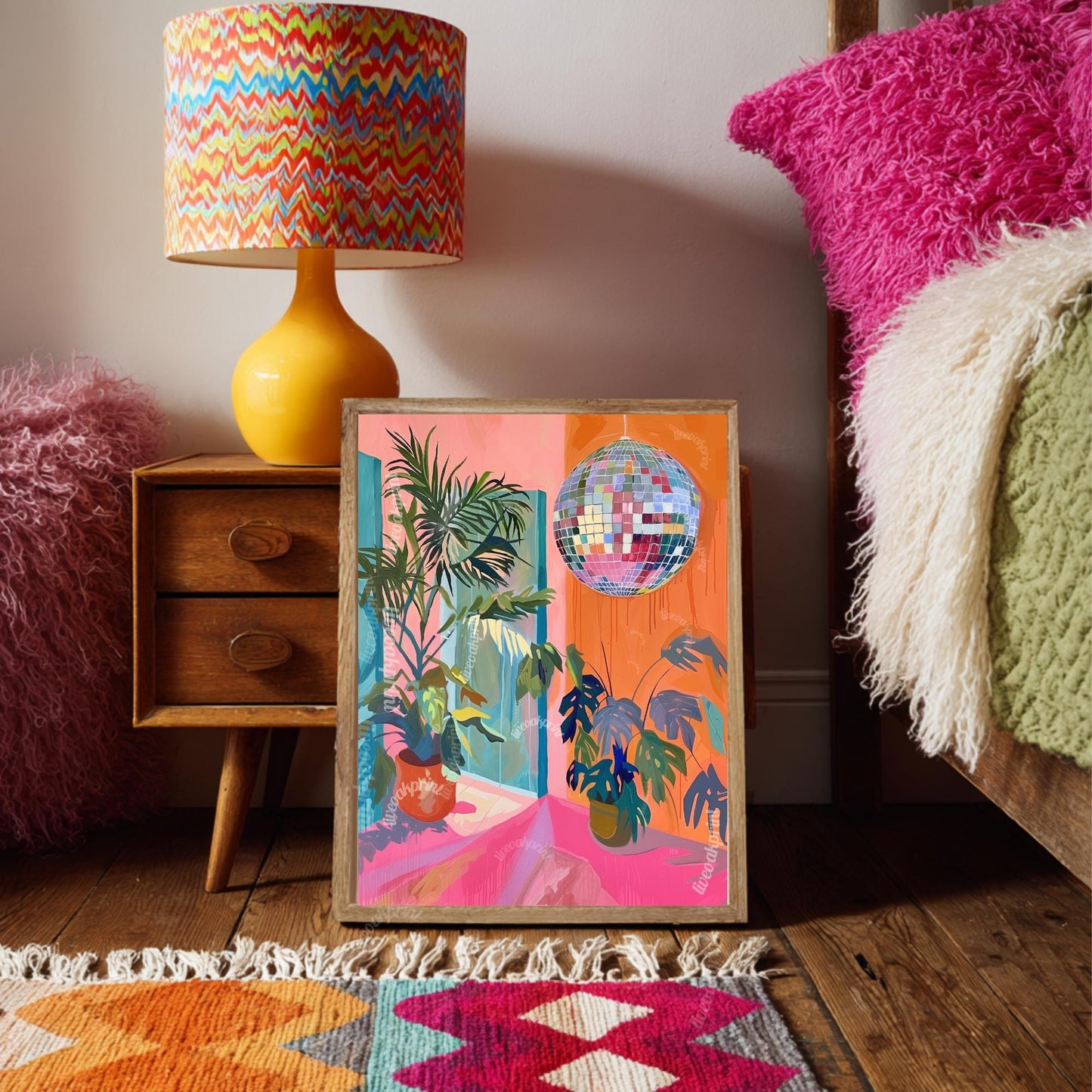 1970s Retro Inspired Disco Interior Print