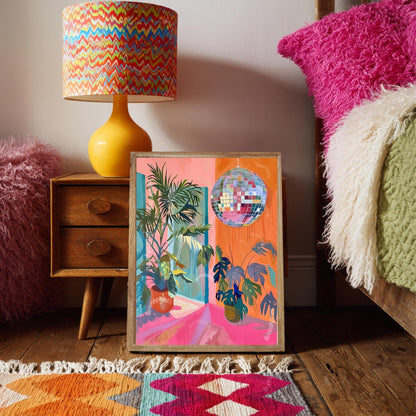 1970s Retro Inspired Disco Interior Print
