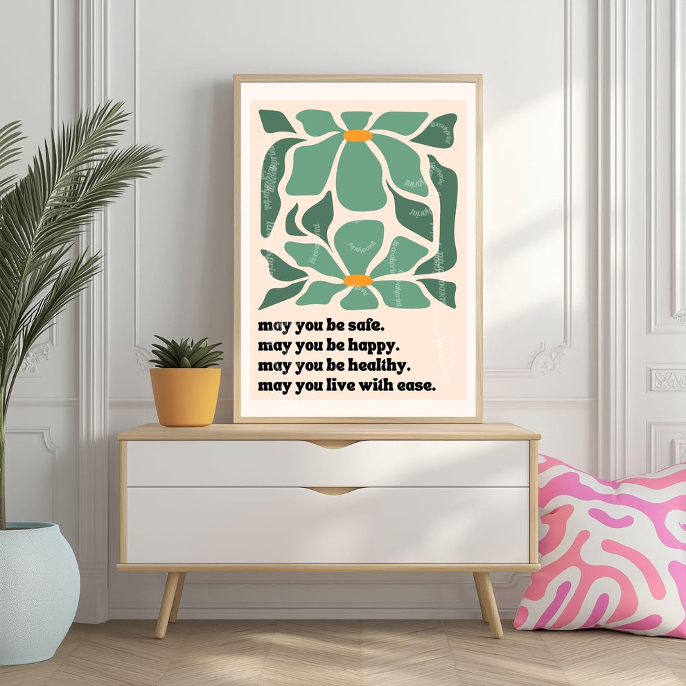 May You Be Safe Metta Prayer Print