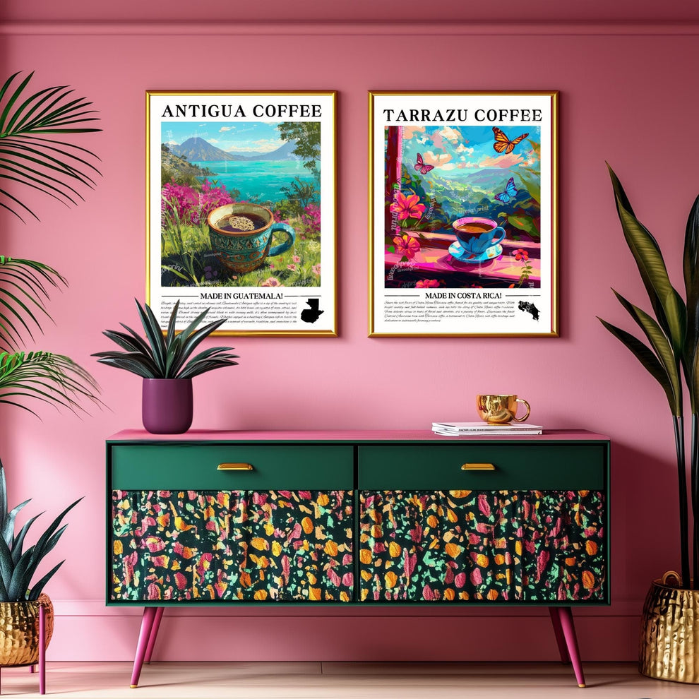 Guatemala Coffee Wall Art – Guatemala Kitchen Decor Tropical Coffee Print Guatemalan Café Poster Central America Home Decor Guatemala