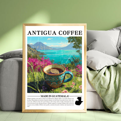 Guatemala Coffee Wall Art – Guatemala Kitchen Decor Tropical Coffee Print Guatemalan Café Poster Central America Home Decor Guatemala