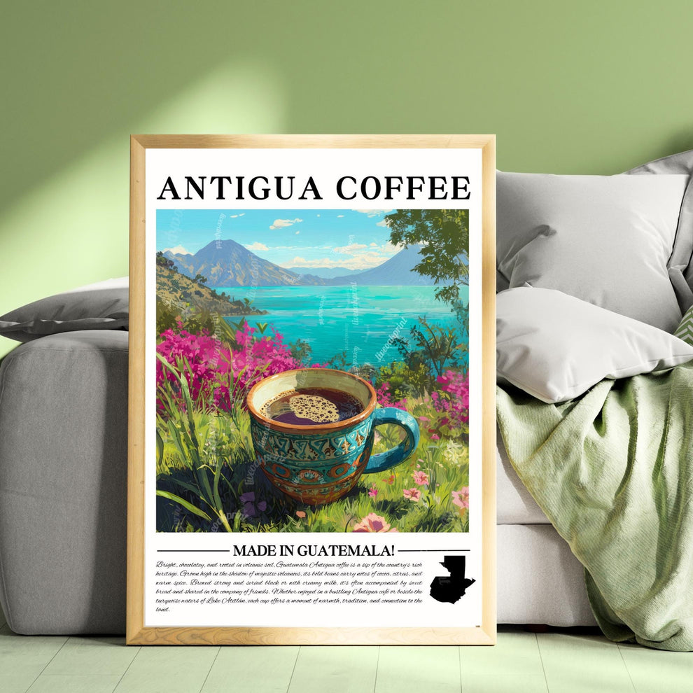 Guatemala Coffee Wall Art – Guatemala Kitchen Decor Tropical Coffee Print Guatemalan Café Poster Central America Home Decor Guatemala