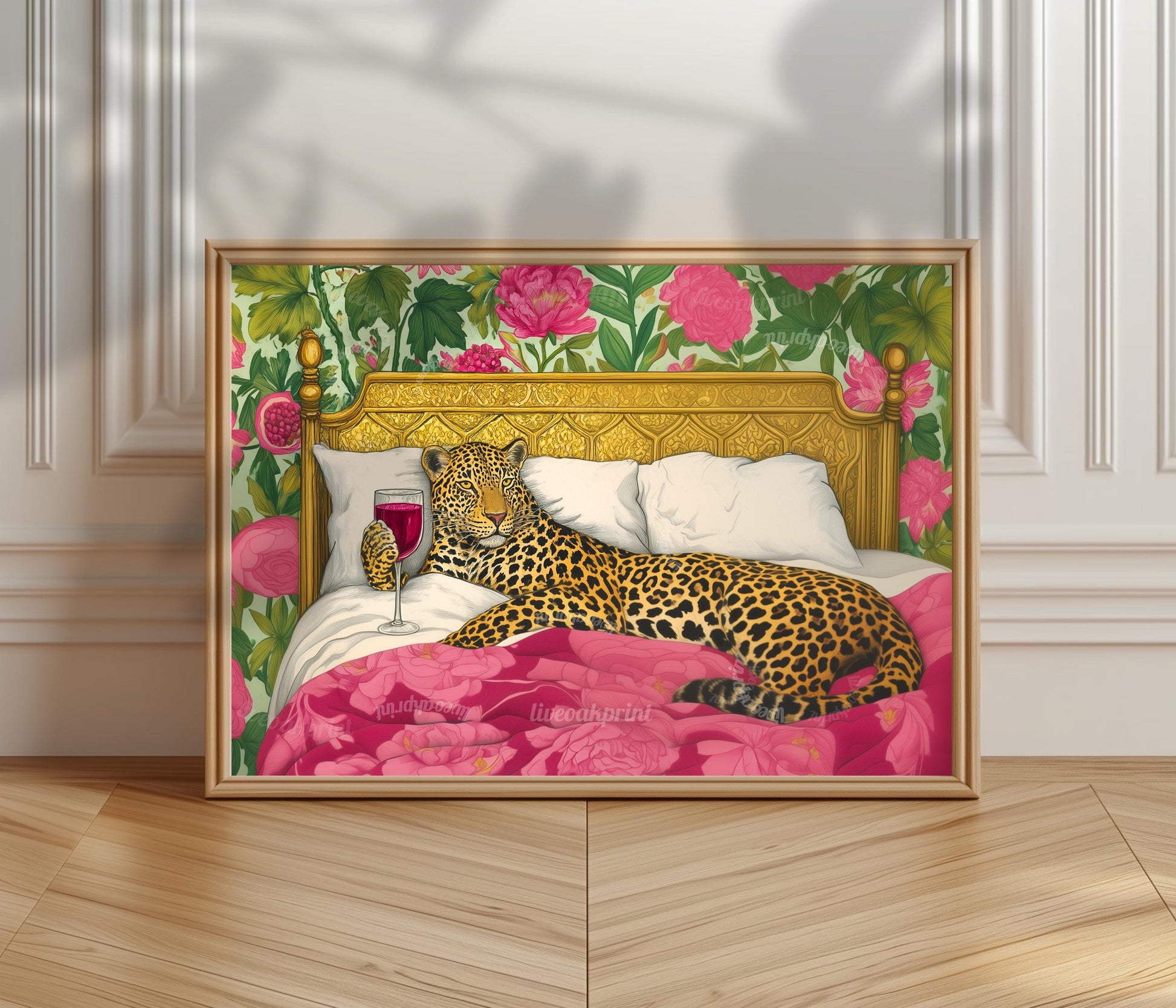 Leopard Loves Wine in Bed