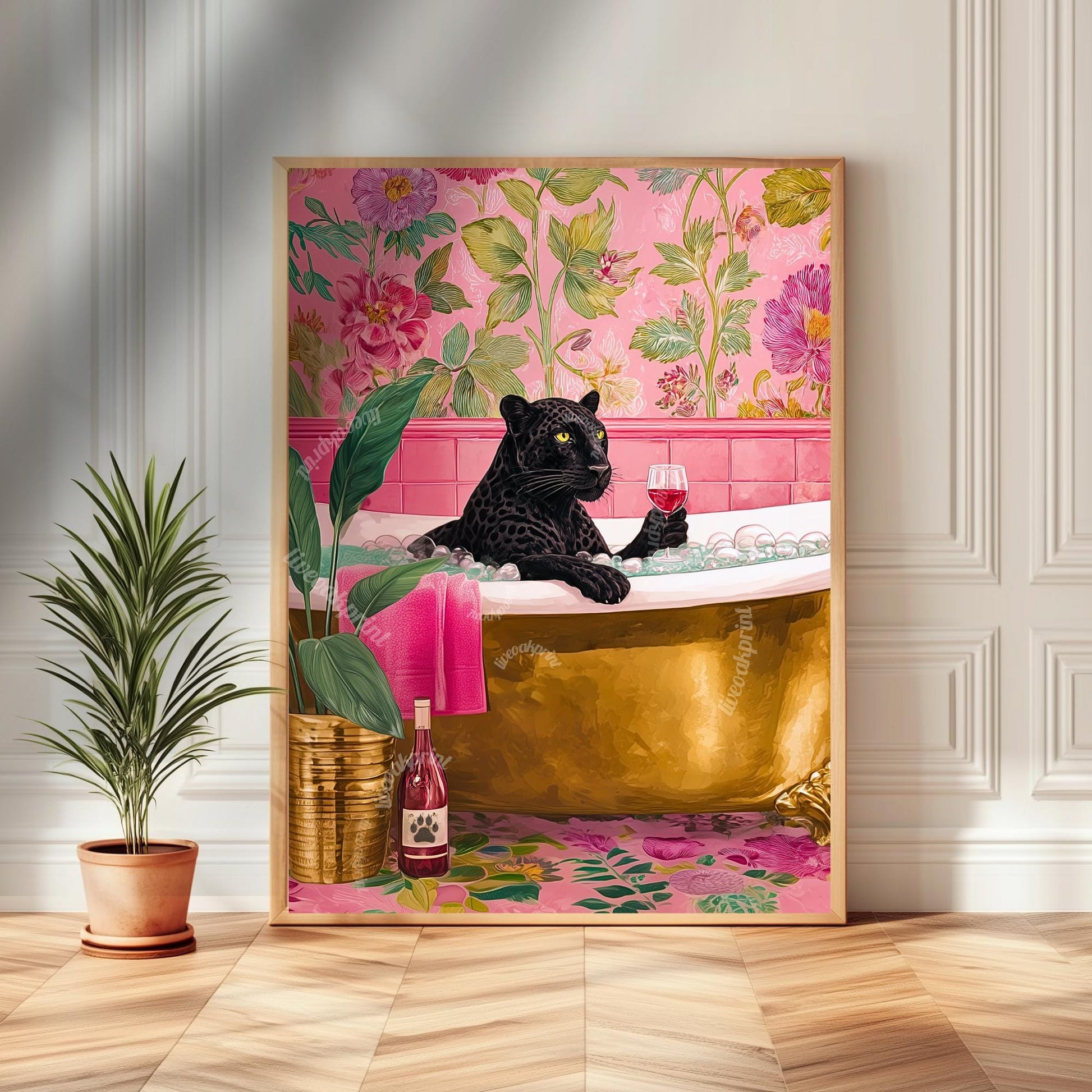 Panther With Wine & Bubble Bath