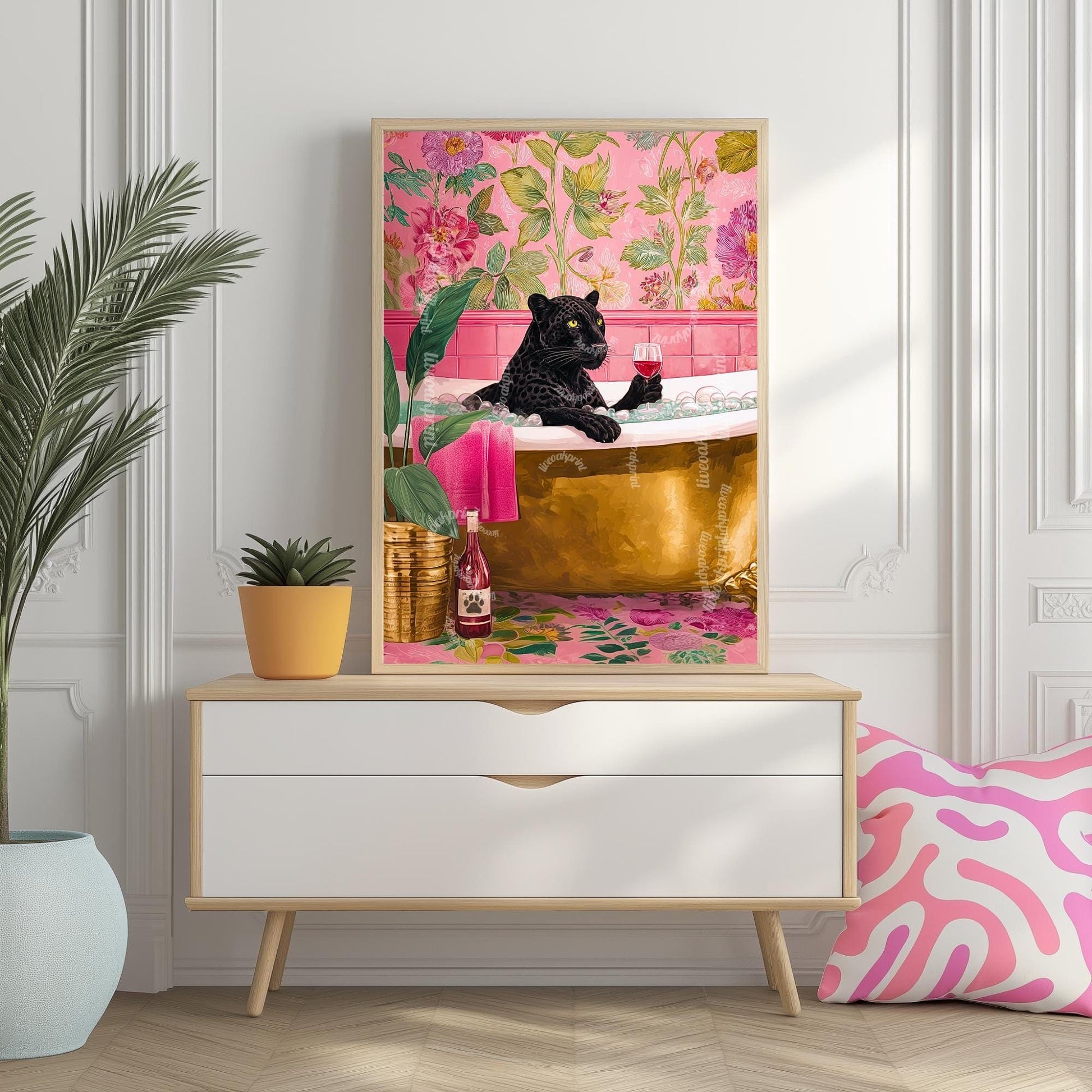 Panther With Wine & Bubble Bath