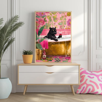 Panther With Wine & Bubble Bath