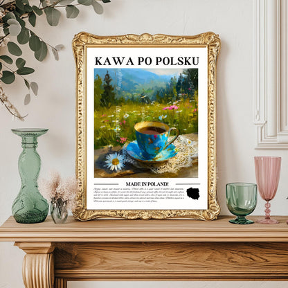 Polish Coffee Wall Art – Poland Kitchen Decor Rustic Coffee Print Polish Cafe Poster Countryside Art Print Coffee Lover Gift