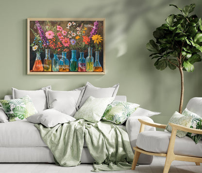 Flasks, Test Tubes & Wildflowers (Neutral Tones)