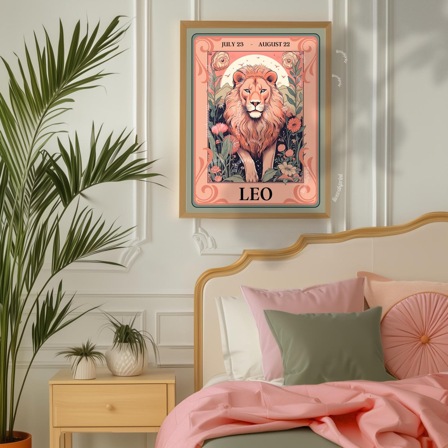 Leo Tarot Print – Leo Gift, Leo Art Print Zodiac Wall Art Astrology Dorm Decor Wall Print August Birthday Gift Leo Wall Art Leo Home Decor