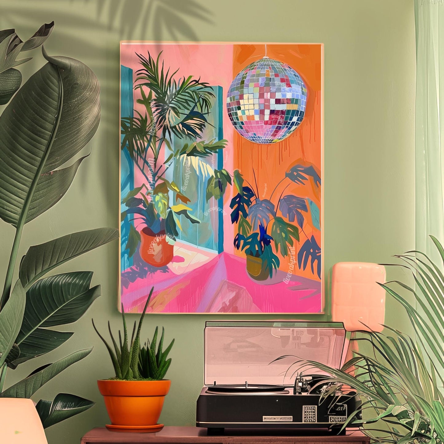 1970s Retro Inspired Disco Interior Print