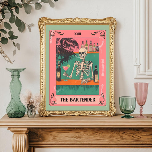 The Bartender Tarot Card Print