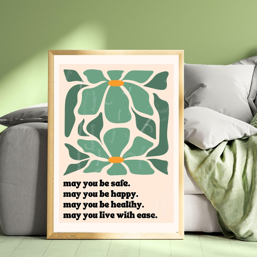 May You Be Safe Metta Prayer Print