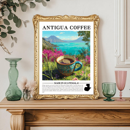 Guatemala Coffee Wall Art – Guatemala Kitchen Decor Tropical Coffee Print Guatemalan Café Poster Central America Home Decor Guatemala