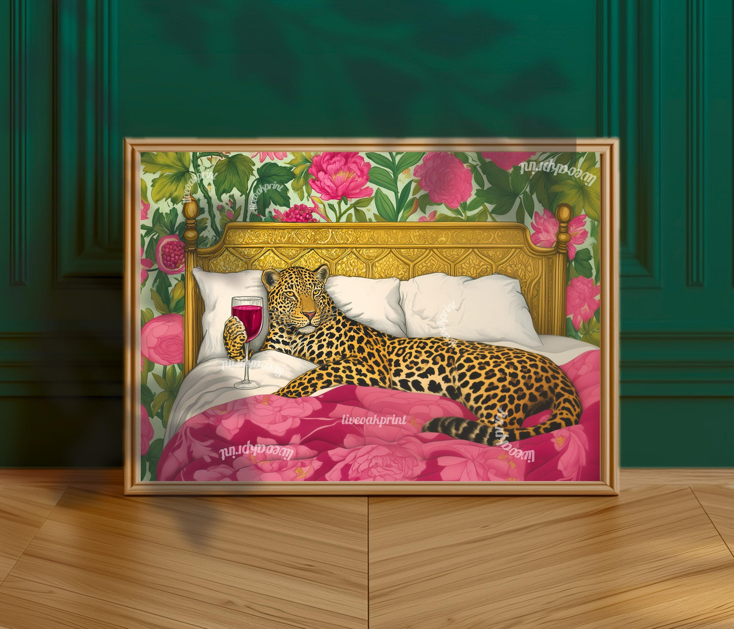 Leopard Loves Wine in Bed