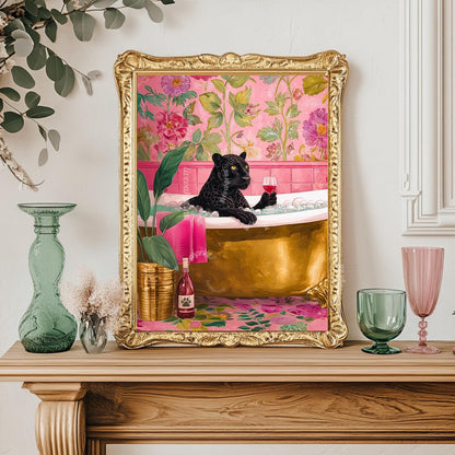 Panther With Wine & Bubble Bath