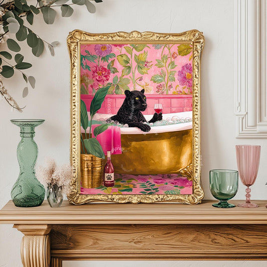 Panther With Wine & Bubble Bath