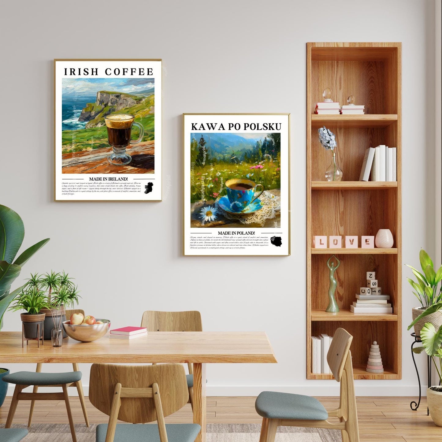 Polish Coffee Wall Art – Poland Kitchen Decor Rustic Coffee Print Polish Cafe Poster Countryside Art Print Coffee Lover Gift