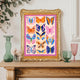 Colorful Butterfly Wall Art – Vibrant Butterfly Print Whimsical Nature Decor Bright Insect Art Maximalist Gallery Wall Living Room Decor