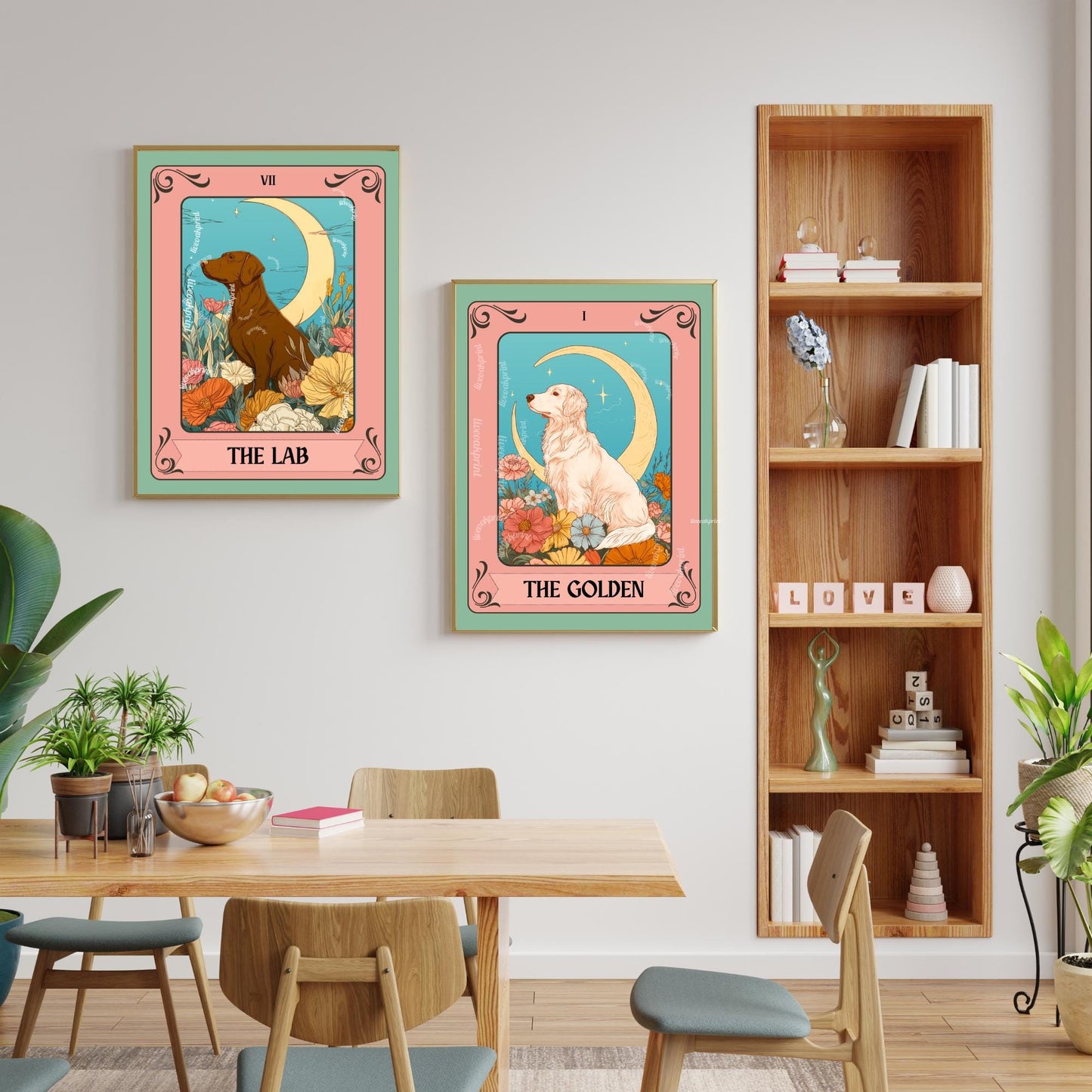 The Lab Tarot Card Art Print: Chocolate Lab Wall Art, Gift for Chocolate Lab Owner