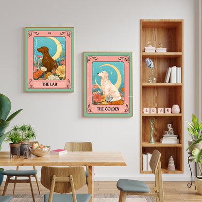 The Lab Tarot Card Art Print: Chocolate Lab Wall Art, Gift for Chocolate Lab Owner
