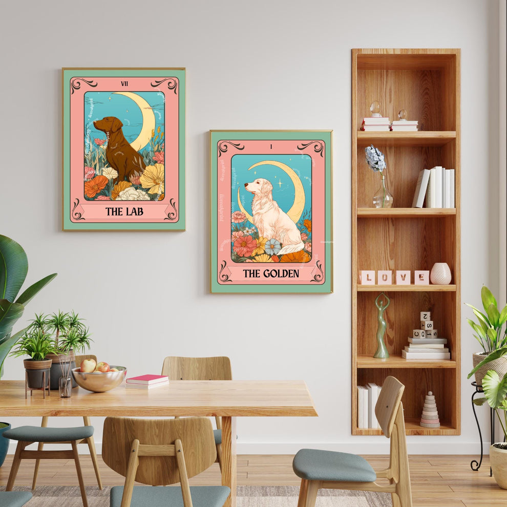 The Lab Tarot Card Art Print: Chocolate Lab Wall Art, Gift for Chocolate Lab Owner