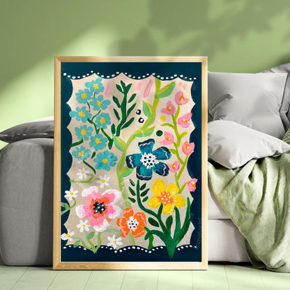 Midnight Green Garden Print