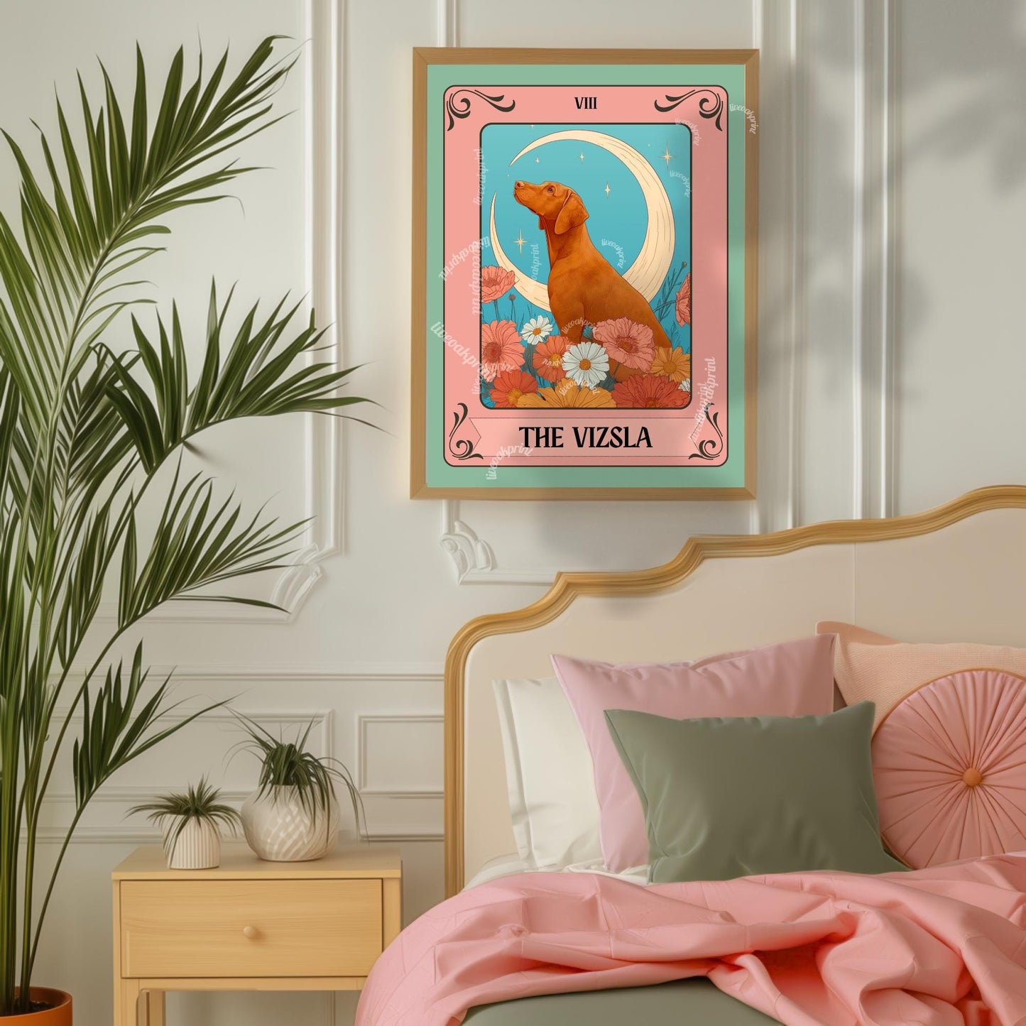 The Vizsla Tarot Card Art Print - Vizsla Wall Art Dog Owner Gift Vizsla Gift Ideas