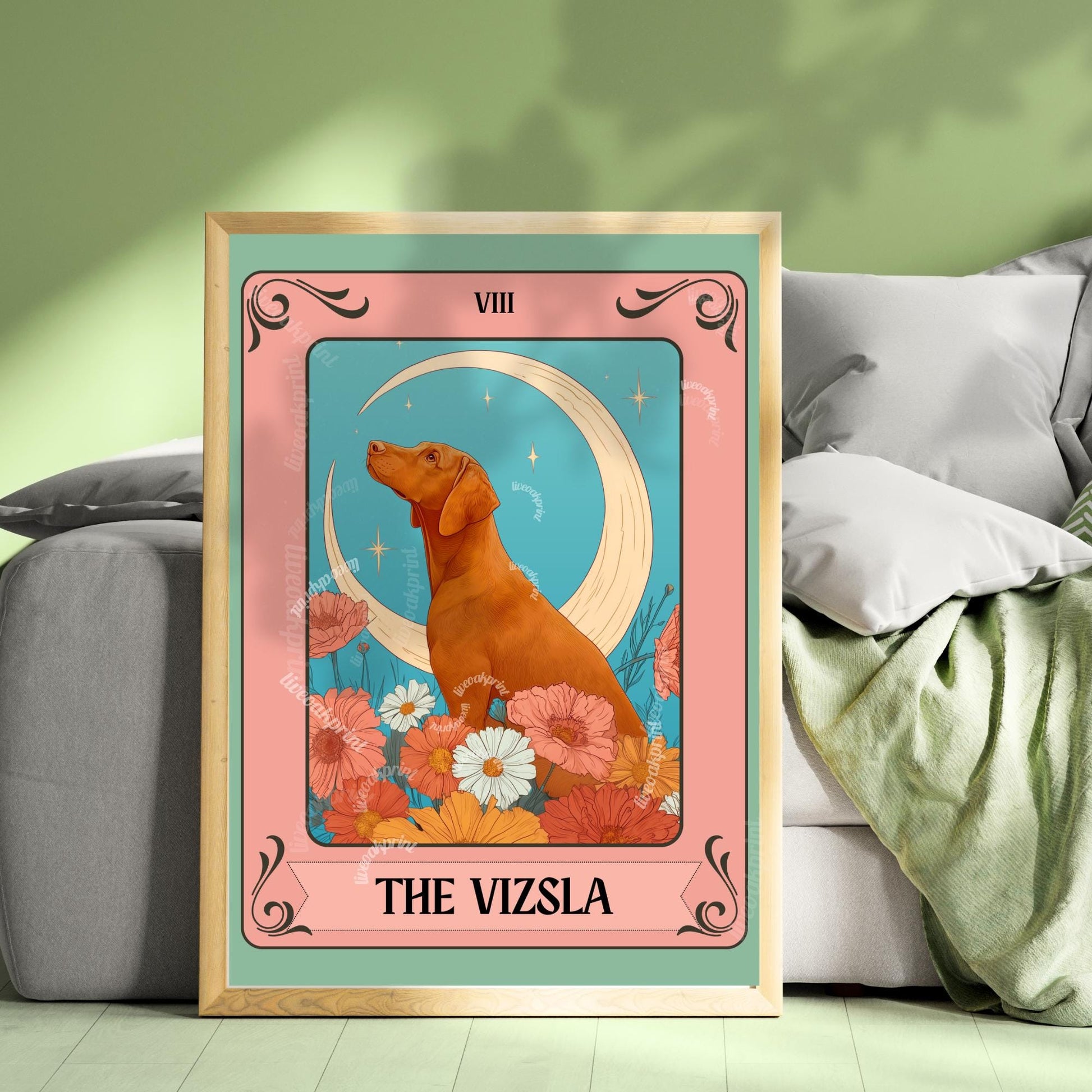 The Vizsla Tarot Card Art Print - Vizsla Wall Art Dog Owner Gift Vizsla Gift Ideas