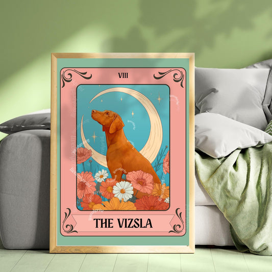 The Vizsla Tarot Card Art Print - Vizsla Wall Art Dog Owner Gift Vizsla Gift Ideas