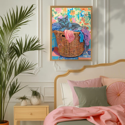 Russian Blue Cat Laundry Print