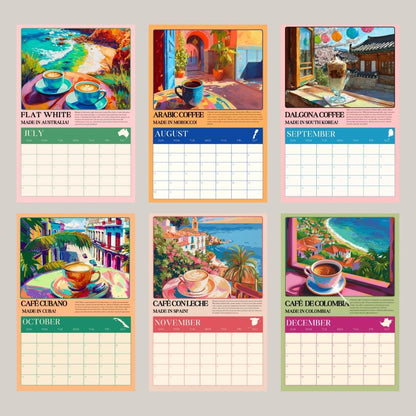 2026 Wall Calendar: Coffee Around the World – Coffee Wall Calendar – Coffee Gift Ideas