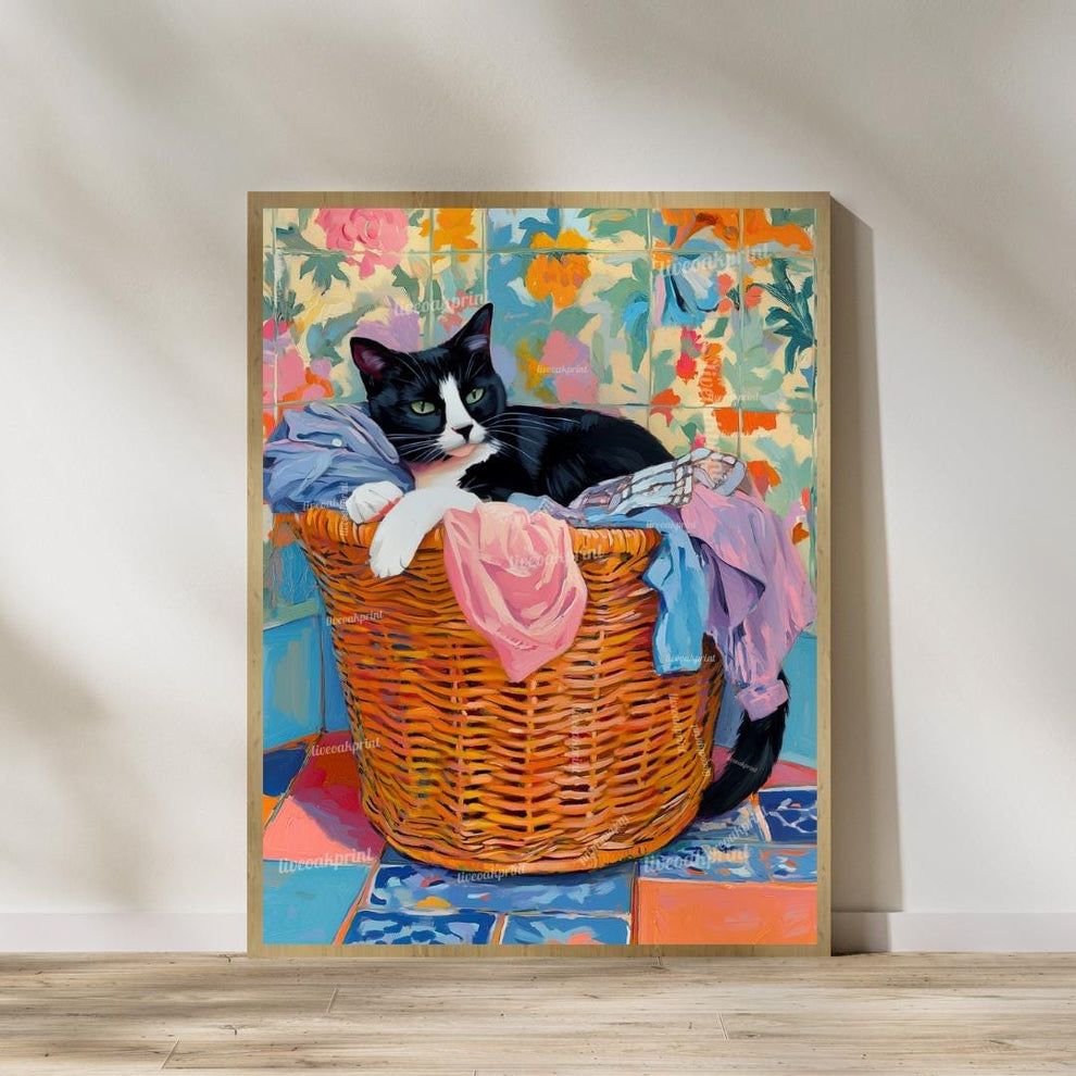 Set of Two Tuxedo Cats Wall Art