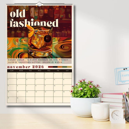 2026 Cocktail Calendar - Monthly Cocktail Recipe Calendar - Cocktail Gift Idea