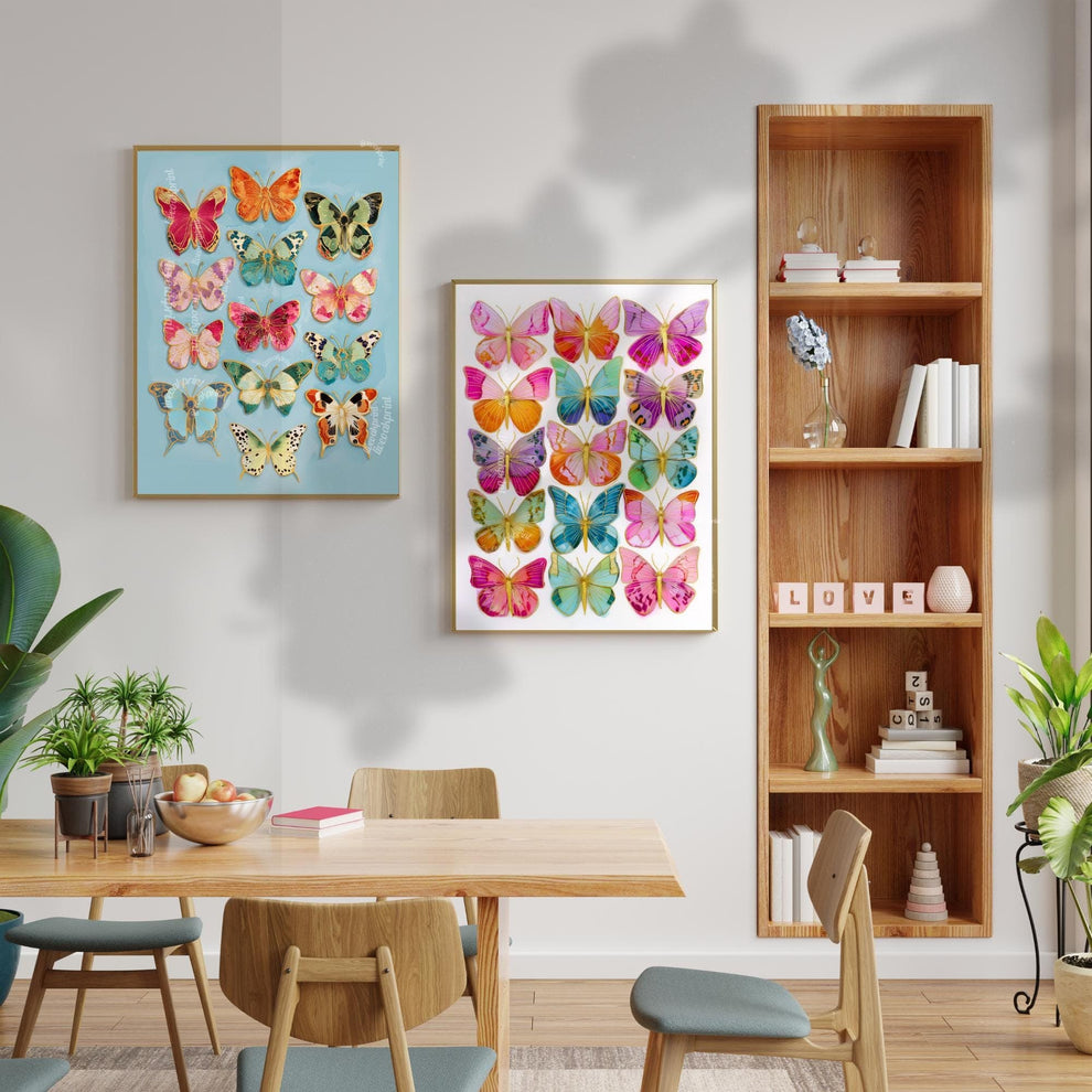 Vibrant Butterfly Wall Art Print – Maximalist Dopamine Decor
