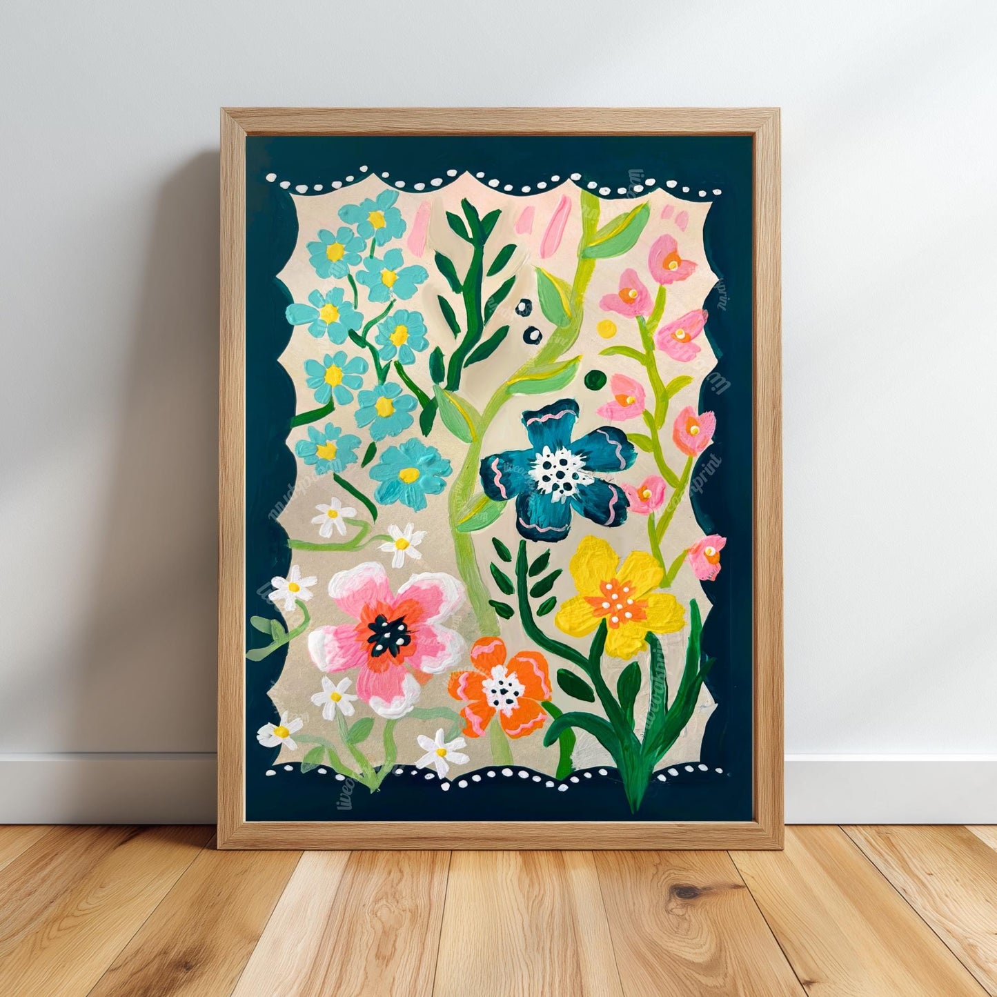 Midnight Green Garden Print