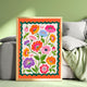 Green and Orange Floral Wall Art
