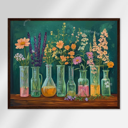 Flasks, Test Tubes & Wildflowers