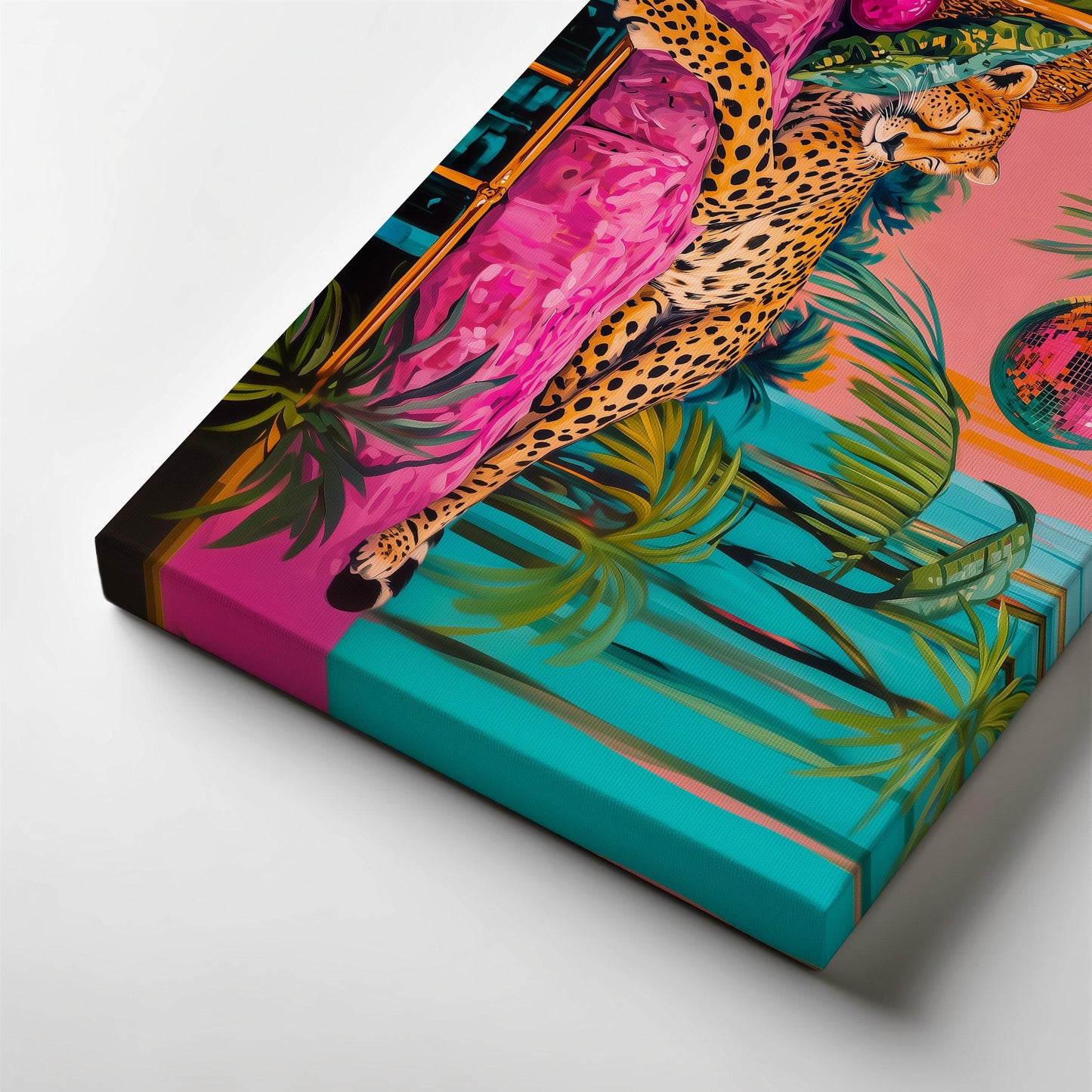 Cheetah Sleeping Under A Disco Ball