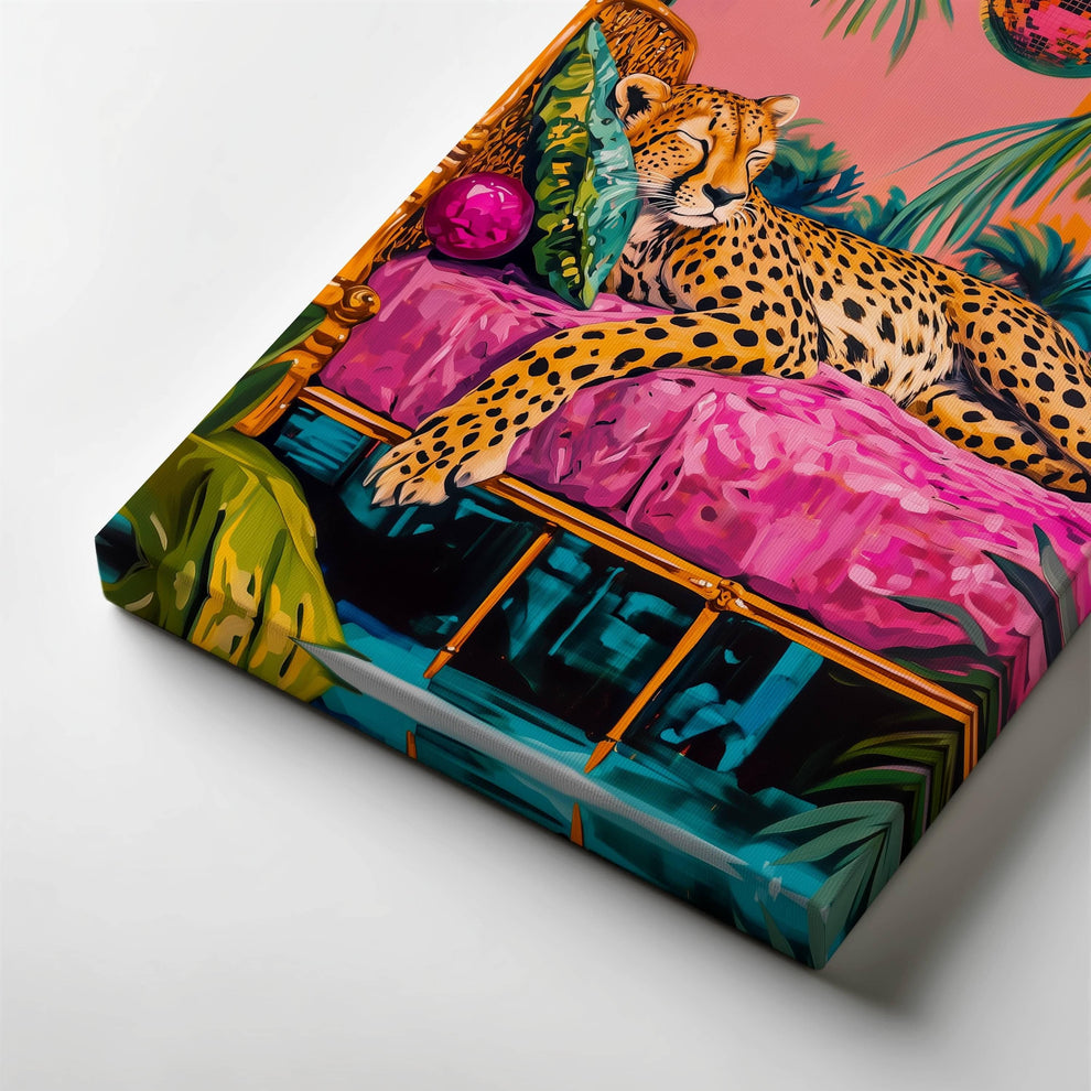 Cheetah Sleeping Under A Disco Ball