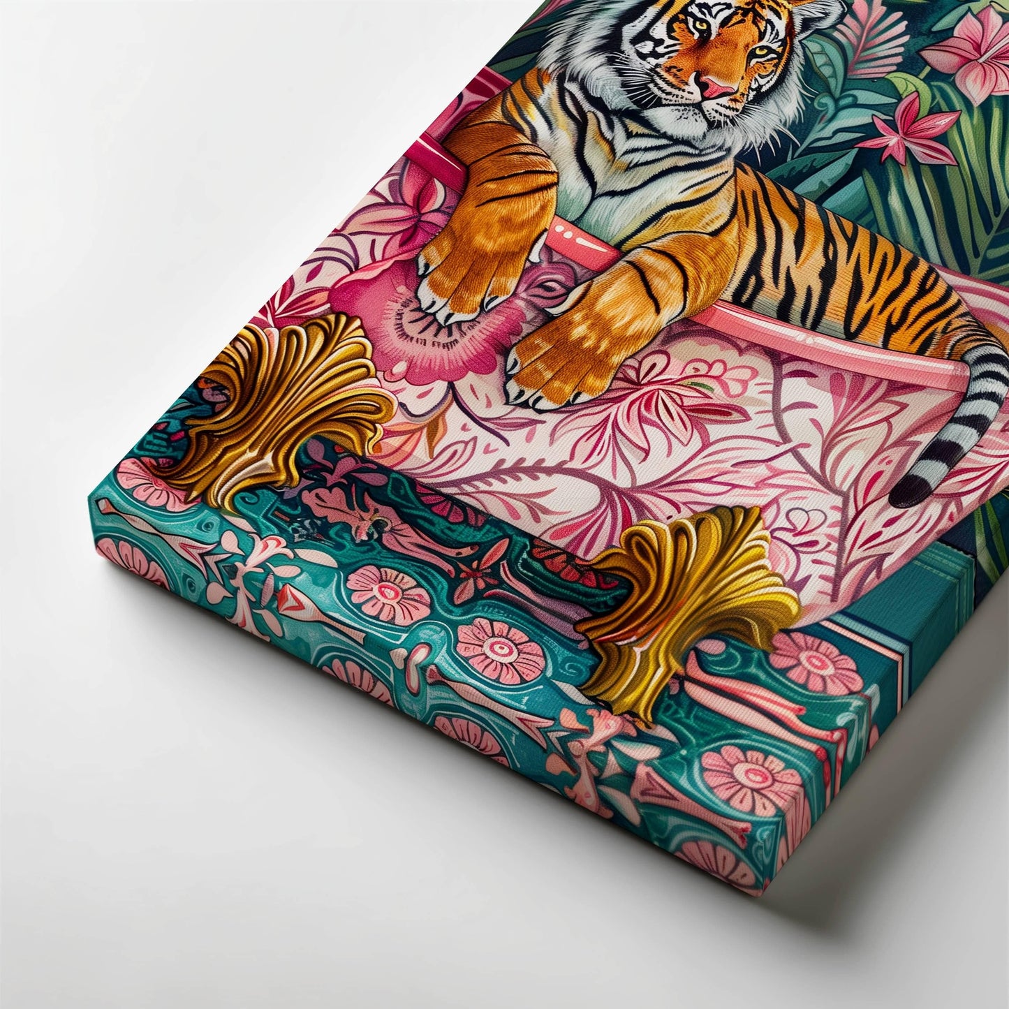 Tiger In A Bathtub In A Luxury Bathroom - Tiger Bathroom Wall Art
