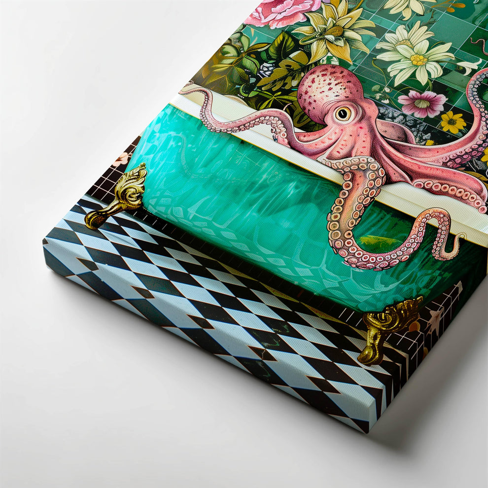 Octopus In A Bathtub In A Luxury Bathroom