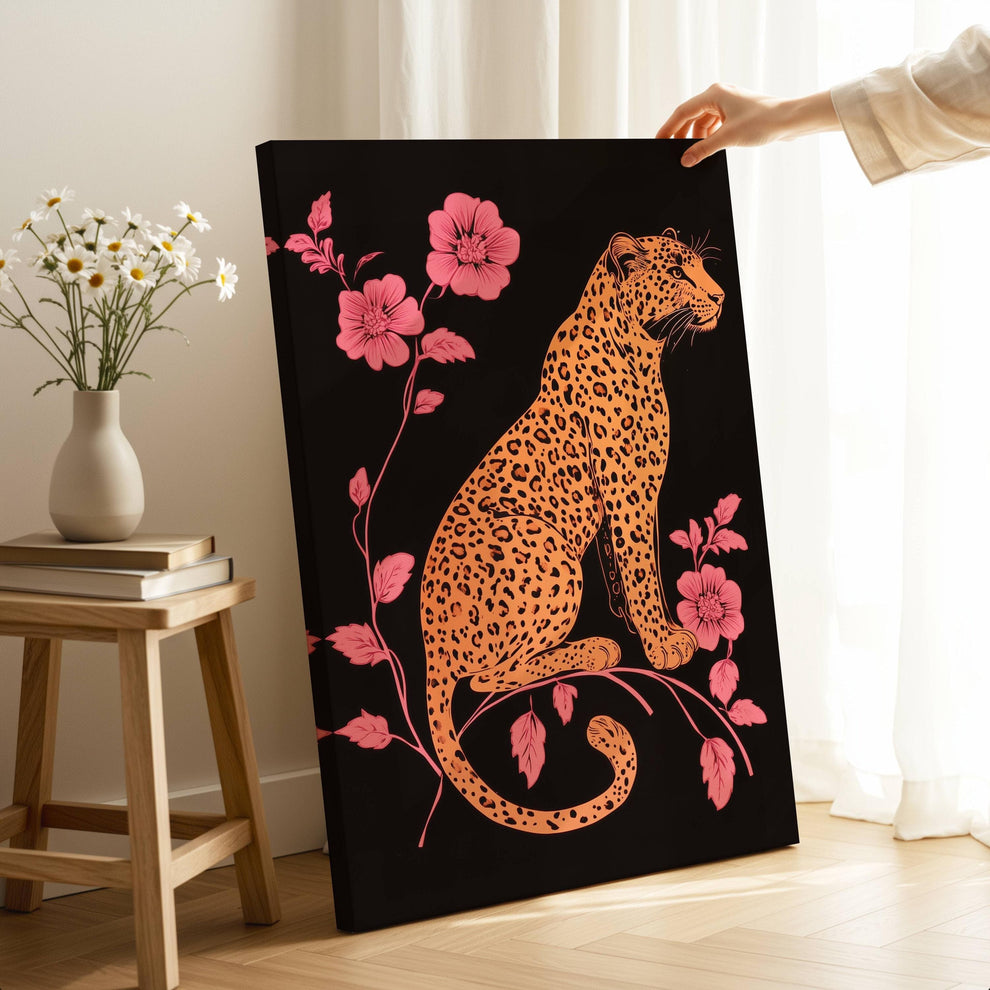 Pink and Black Leopard Wall Art