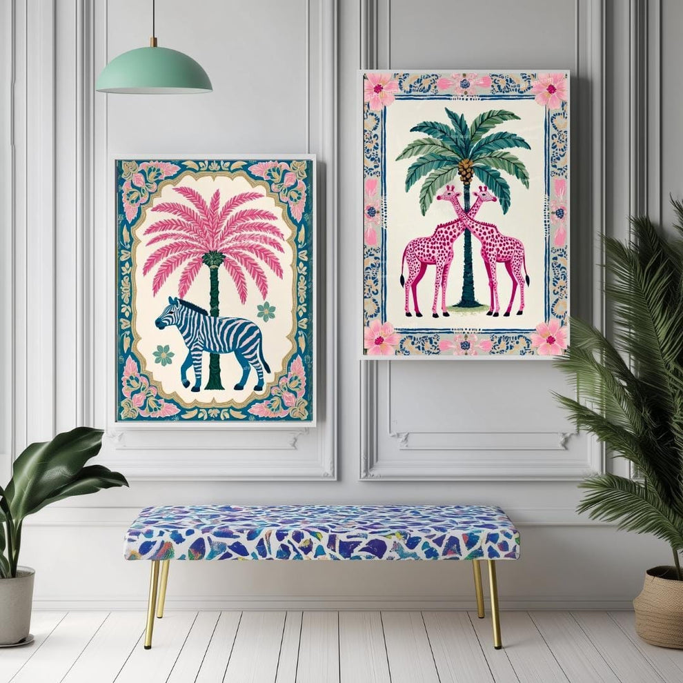 Set of 2 Art Prints Tropical Luxury Art