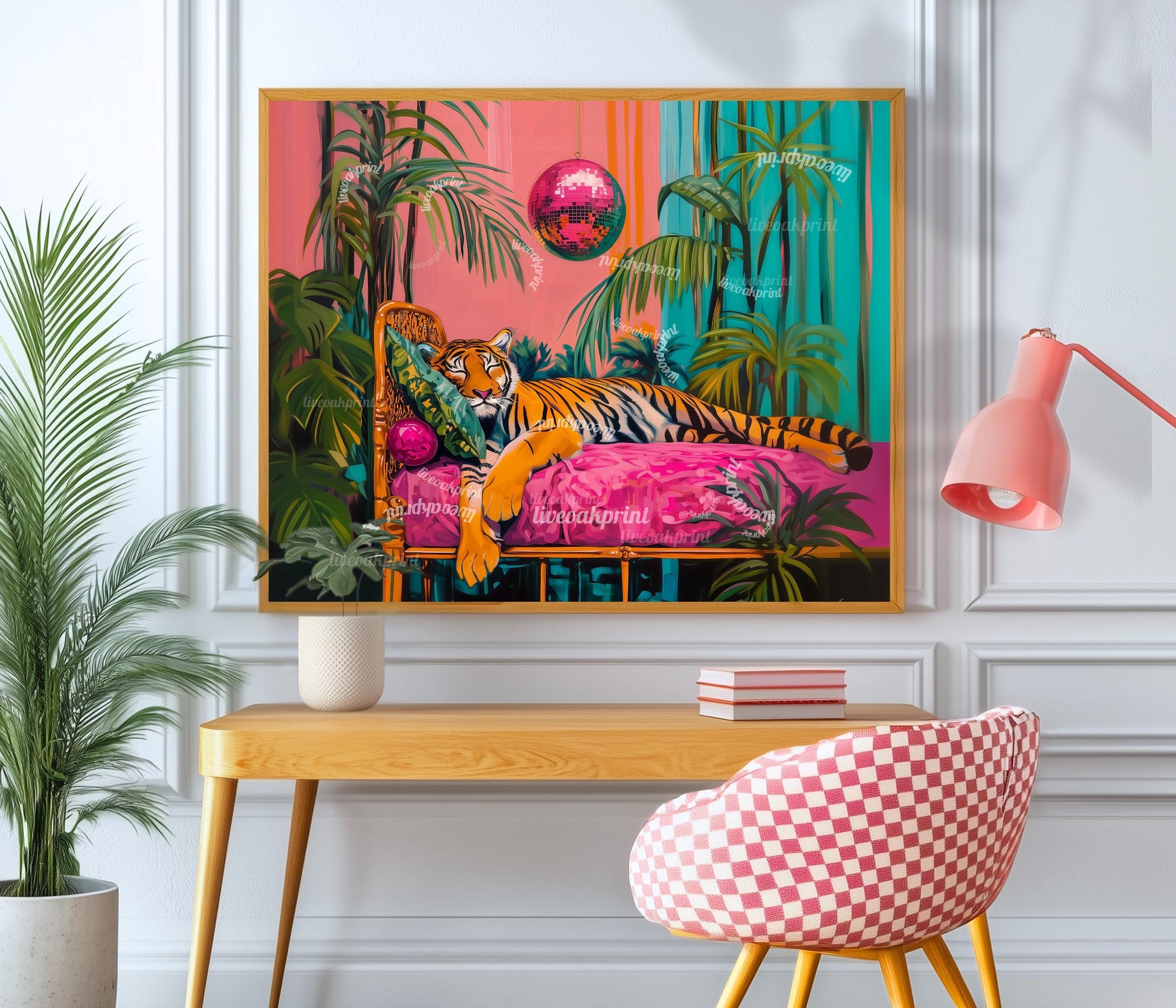 Tiger Sleeping Under A Disco Ball